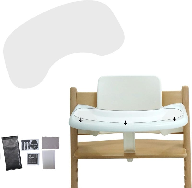 Gembebe Suction Solver Sticker Compatible with Stokke Tripp Trapp Tray Safe Adehisve Placemat Improves Suction Keeps Suction Bowls and Toys Baby High Chair Placemat (2, Peanut Shape, Cleaning Kit) - Image 1